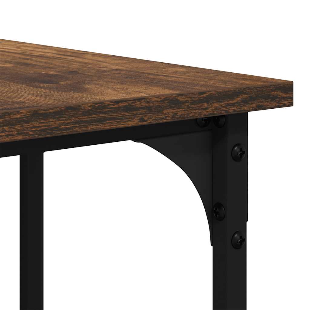 skrivebord 139x139x75 cm konstrueret træ røget egetræsfarve