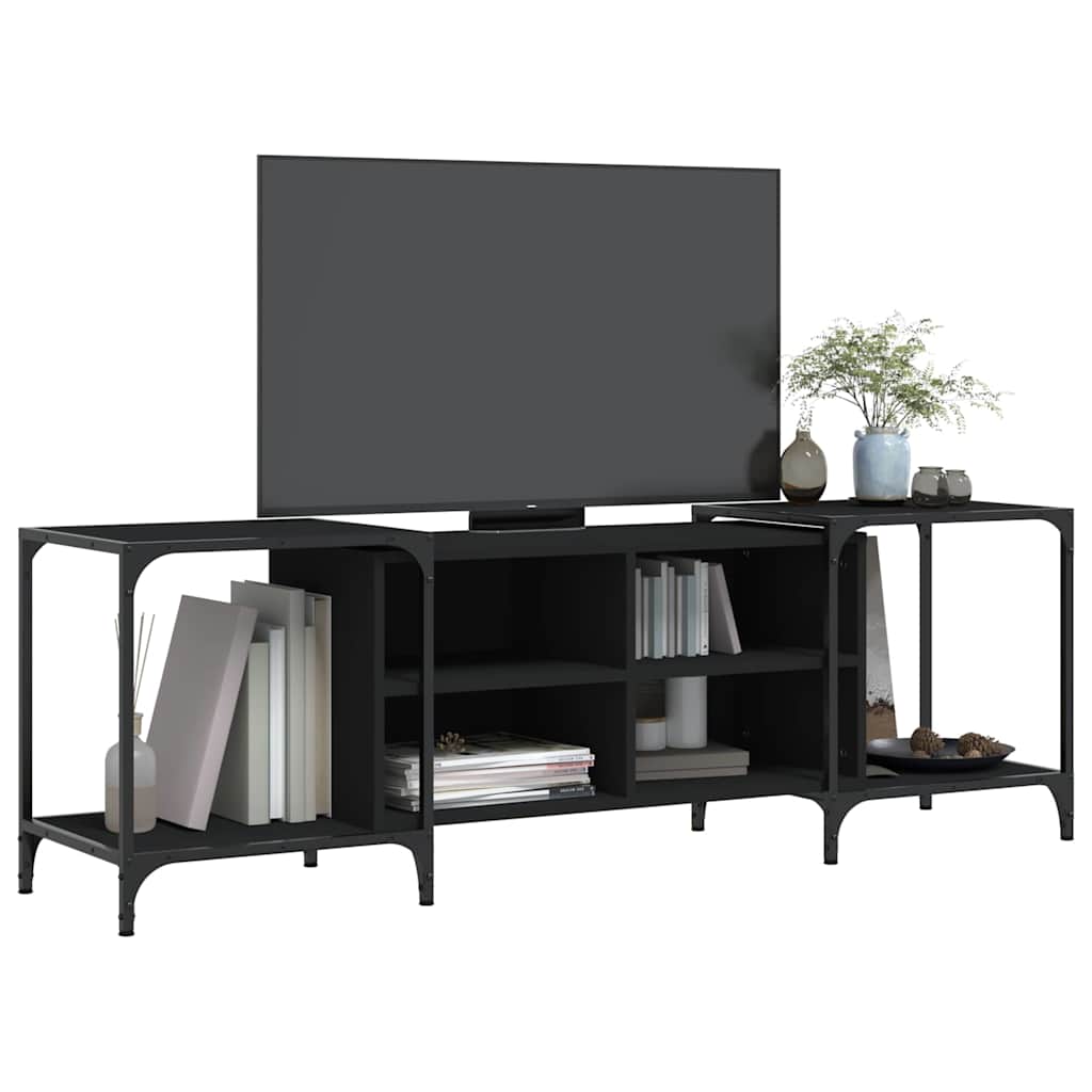tv-bord 153x37x50 cm konstrueret træ sort