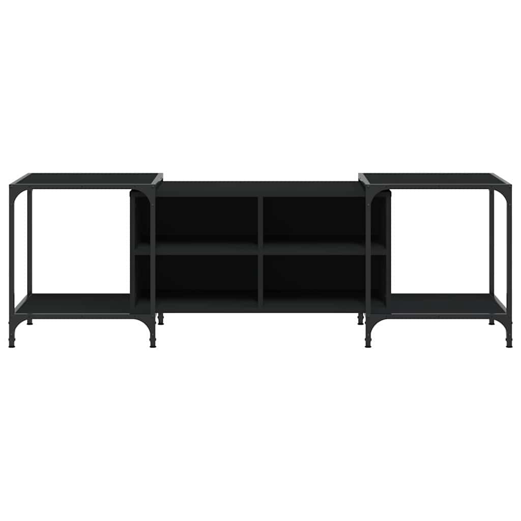 tv-bord 153x37x50 cm konstrueret træ sort