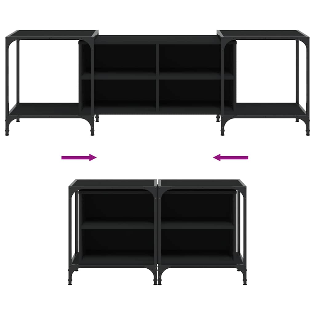 tv-bord 153x37x50 cm konstrueret træ sort