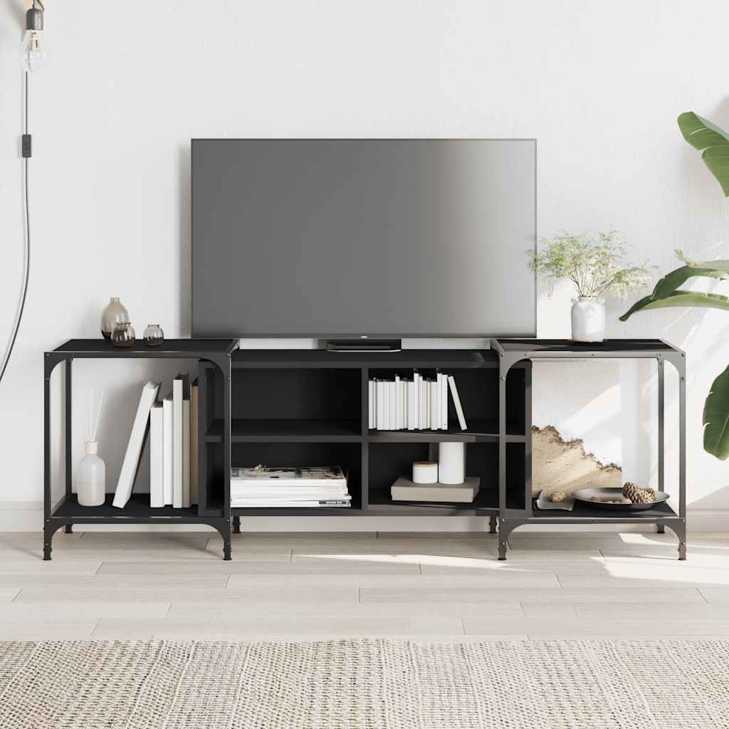 tv-bord 153x37x50 cm konstrueret træ sort