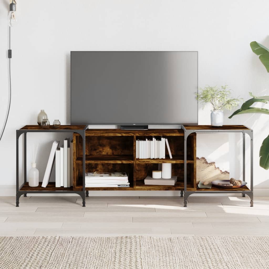 tv-bord 153x37x50 cm konstrueret træ røget egetræsfarve