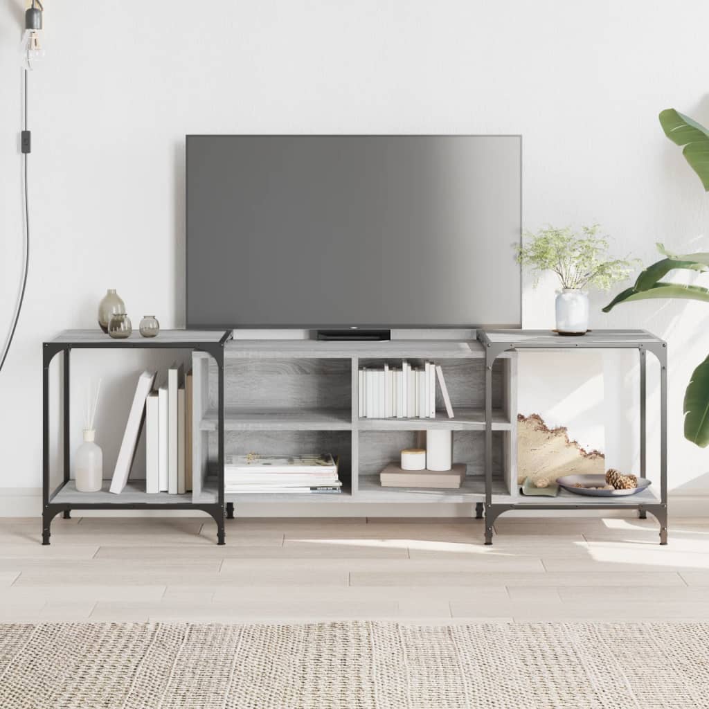 tv-bord 153x37x50 cm konstrueret træ grå sonoma-eg