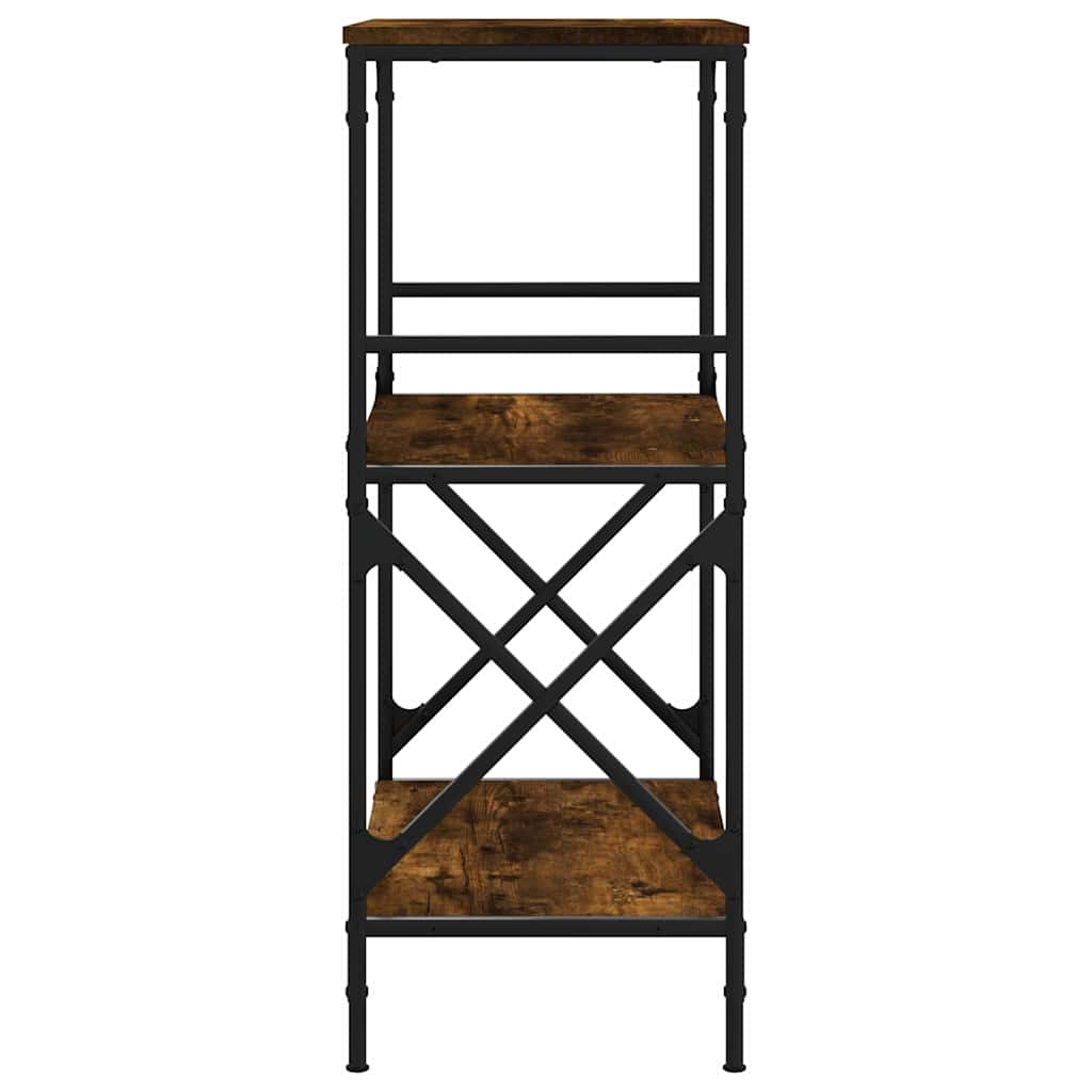 bogreol med 3 hylder 59x35x90,5 cm konstrueret træ røget eg