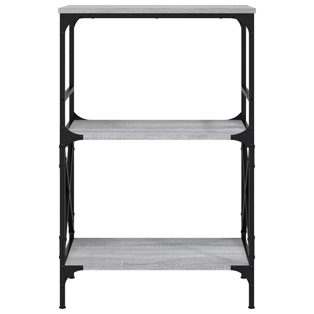 bogreol 4 hylder 59x35x90,5 cm konstrueret træ grå sonoma-eg