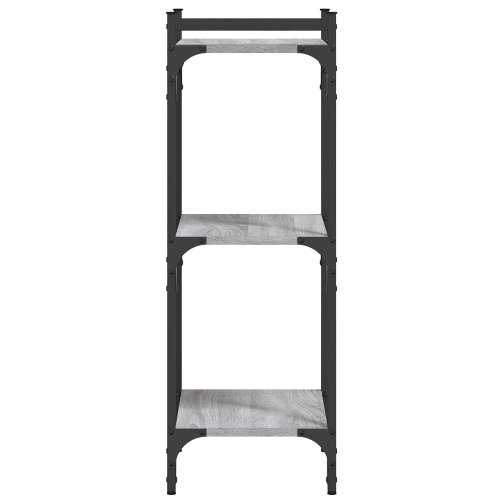 bogreol 3 hylder 40x30x86 cm konstrueret træ grå sonoma-eg