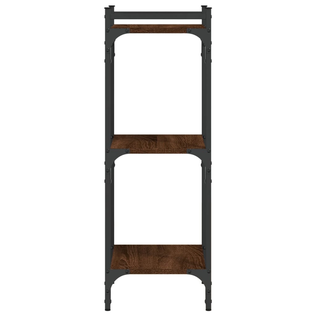 bogreol 3 hylder 40x30x86 cm konstrueret træ brun