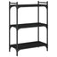 bogreol med 3 hylder 60x30x86 cm konstrueret træ sort