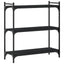 bogreol med 3 hylder 80x30x86 cm konstrueret træ sort