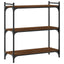 bogreol 3 hylder 80x30x86 cm konstrueret træ brun