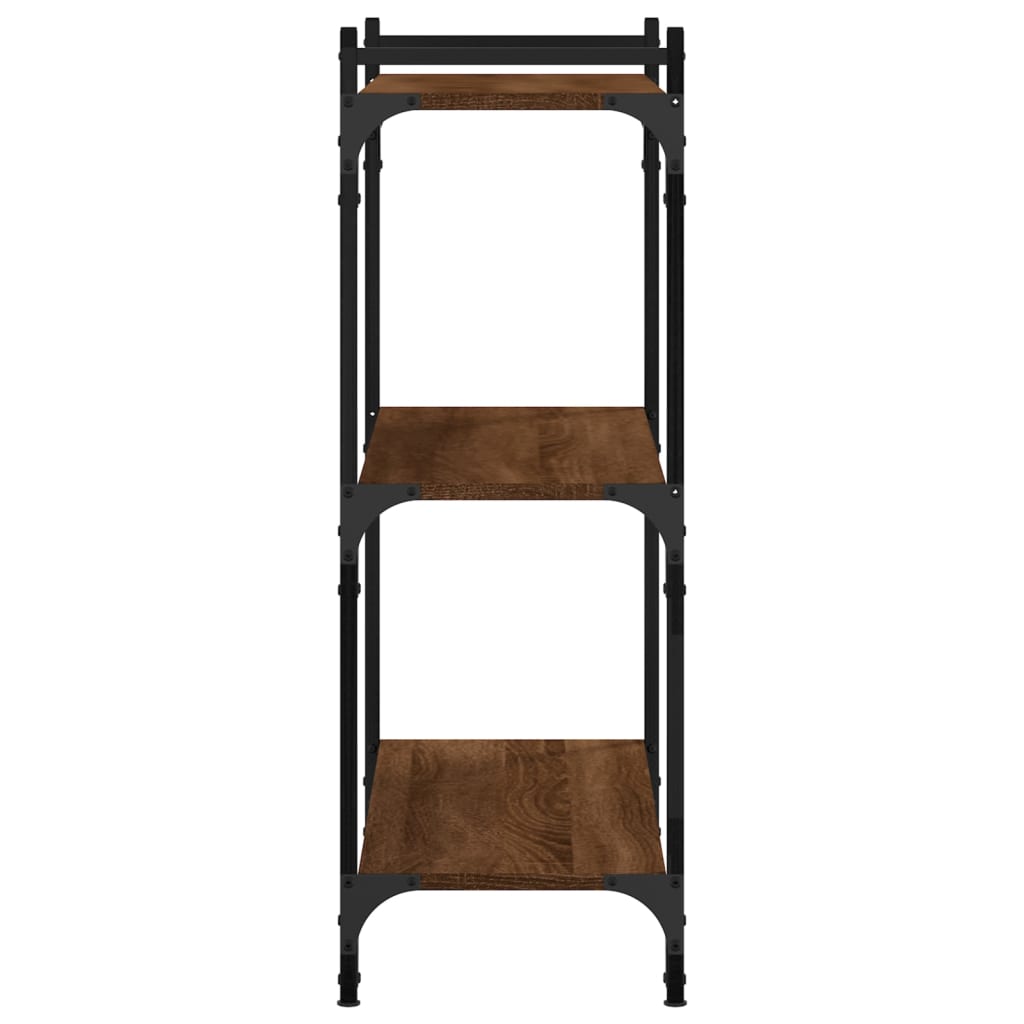 bogreol 3 hylder 80x30x86 cm konstrueret træ brun