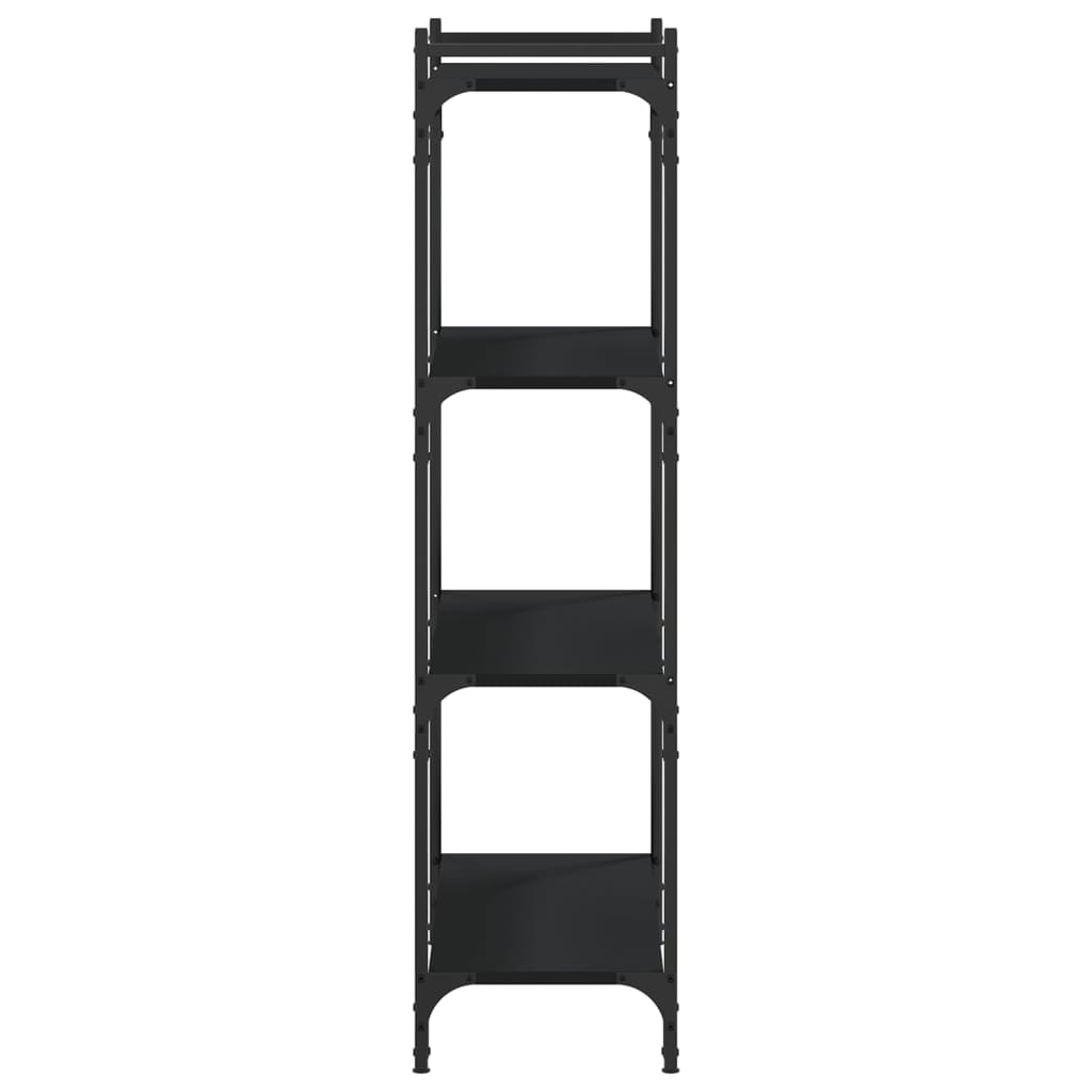 bogreol med 4 hylder 80x30x120 cm konstrueret træ sort