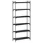 bogreol med 6 hylder 80x30x188 cm konstrueret træ sort