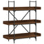 bogreol med 3 hylder 100x33x108,5 cm konstrueret træ brun eg