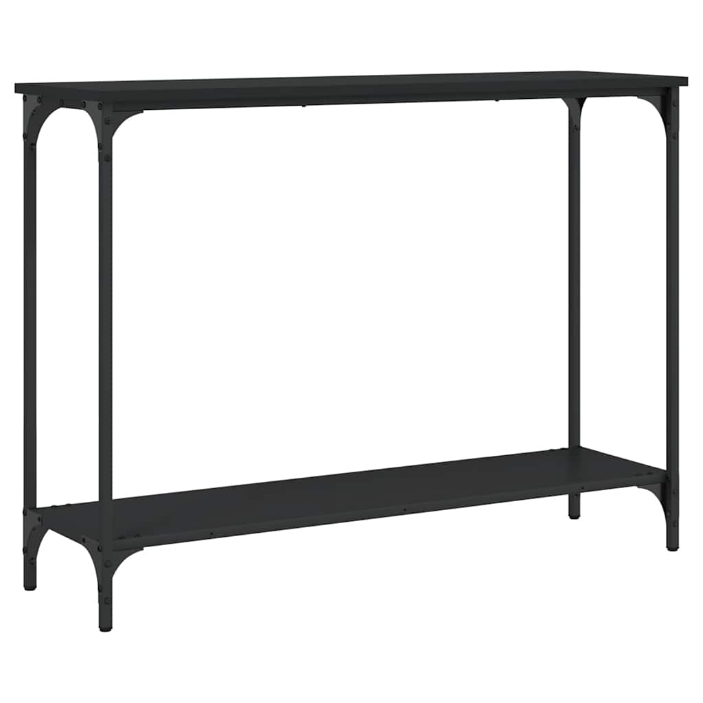 konsolbord 101x30,5x75 cm konstrueret træ sort
