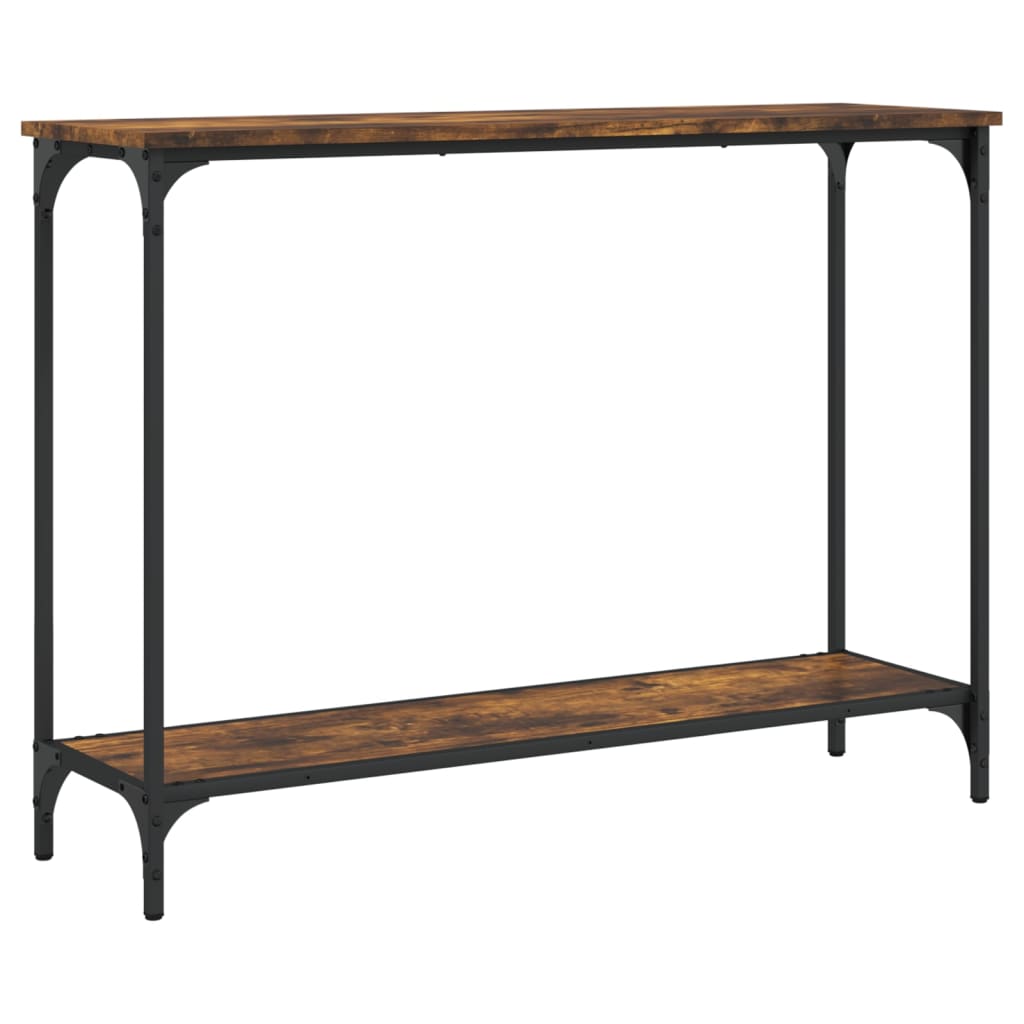 konsolbord 101x30,5x75 cm konstrueret træ røget egetræsfarve