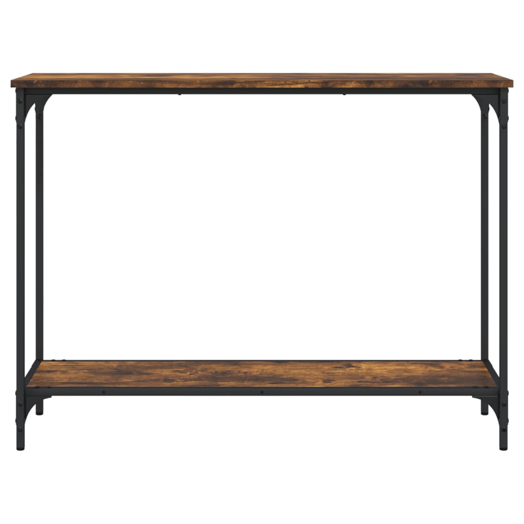 konsolbord 101x30,5x75 cm konstrueret træ røget egetræsfarve