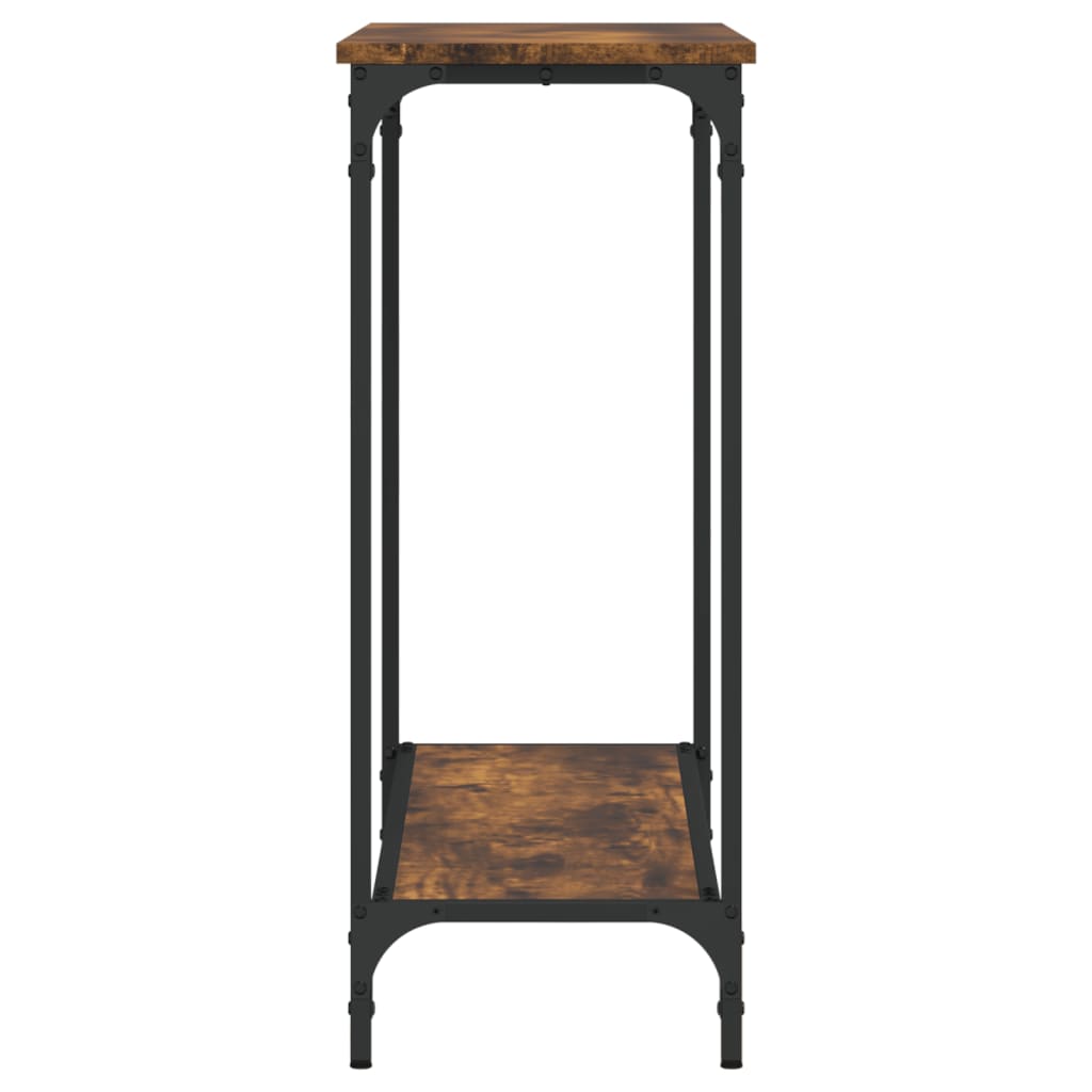 konsolbord 101x30,5x75 cm konstrueret træ røget egetræsfarve