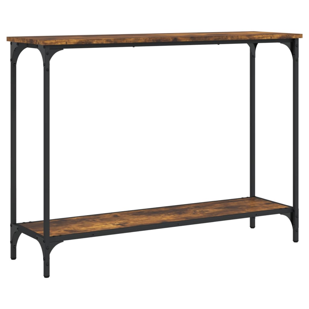 konsolbord 101x30,5x75 cm konstrueret træ røget egetræsfarve