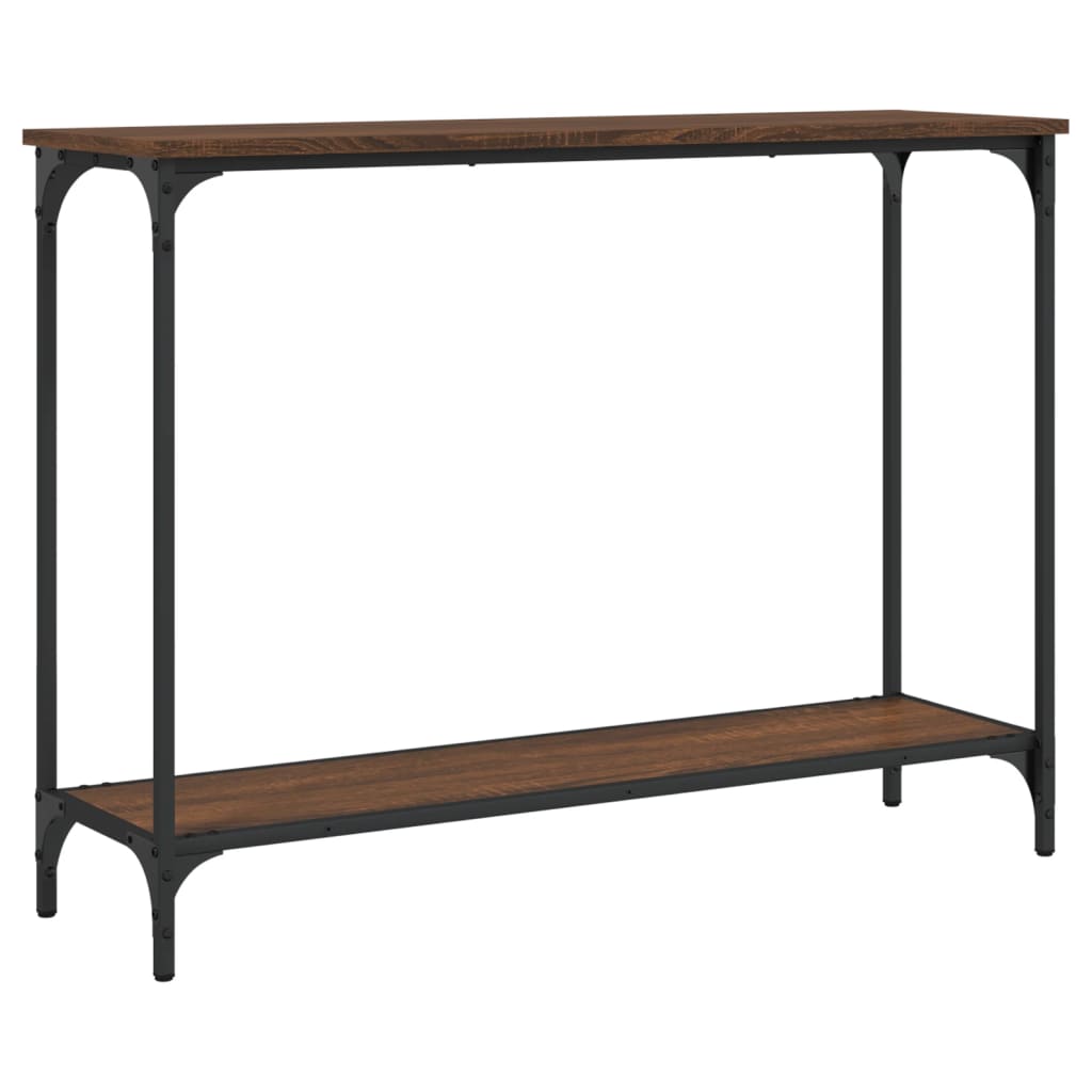konsolbord 101x30,5x75 cm konstrueret træ brun egetræsfarve