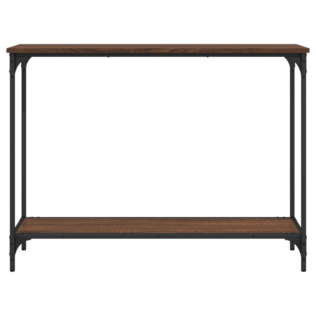 konsolbord 101x30,5x75 cm konstrueret træ brun egetræsfarve