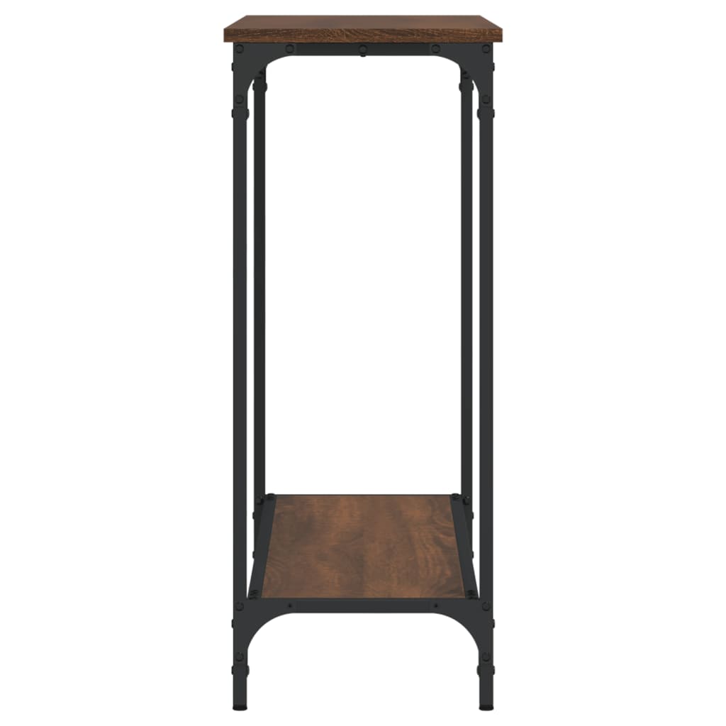 konsolbord 101x30,5x75 cm konstrueret træ brun egetræsfarve