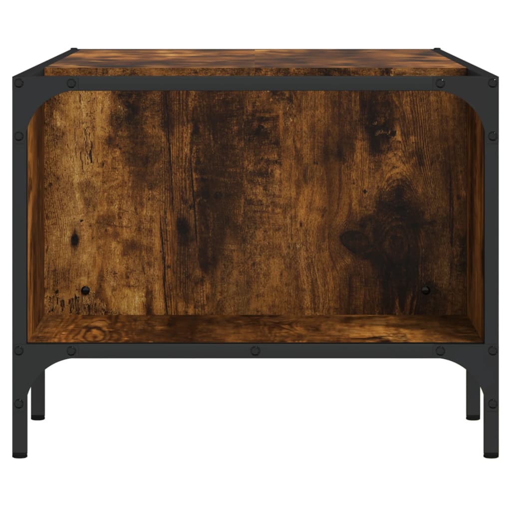 sofabord med stativ 100x51x40 cm konstrueret træ røget eg