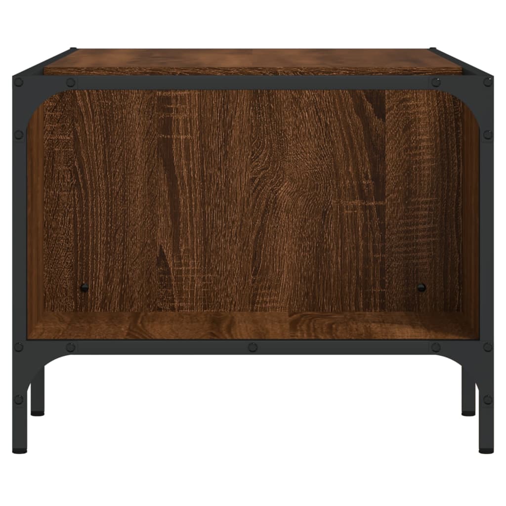 sofabord med stativ 100x51x40 cm konstrueret træ brunt egetræ
