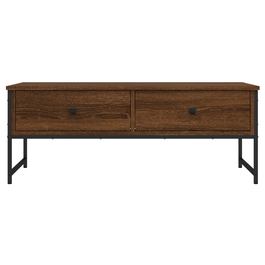 sofabord 101x49x39,5 cm konstrueret træ brun egetræsfarve