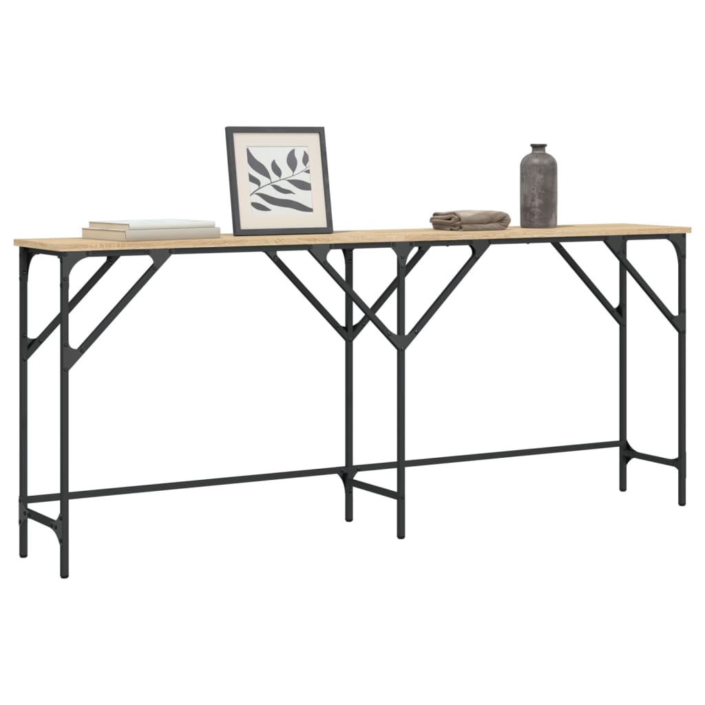 konsolbord 180x29x75 cm konstrueret træ sonoma-eg