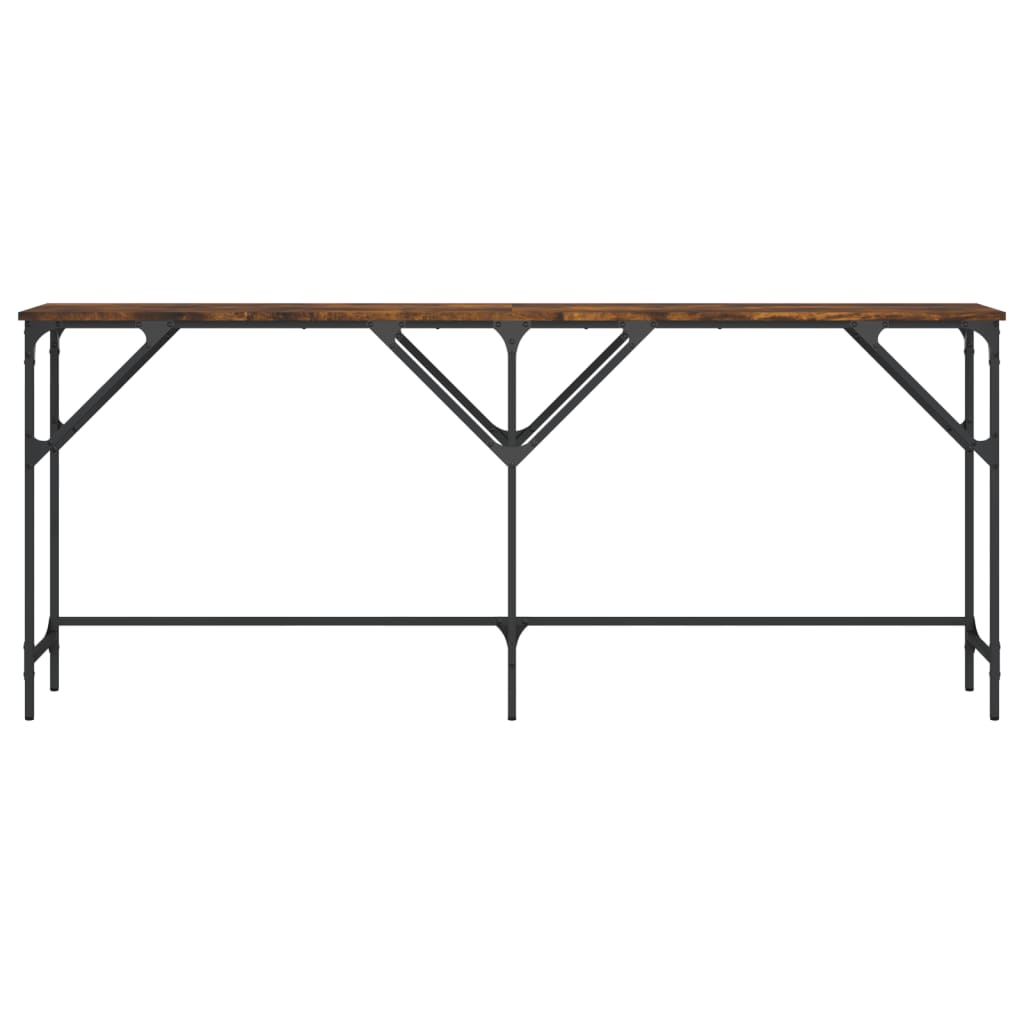 konsolbord 180x29x75 cm konstrueret træ røget egetræsfarve