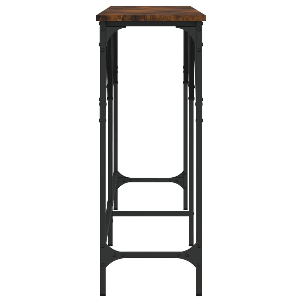 konsolbord 180x29x75 cm konstrueret træ røget egetræsfarve