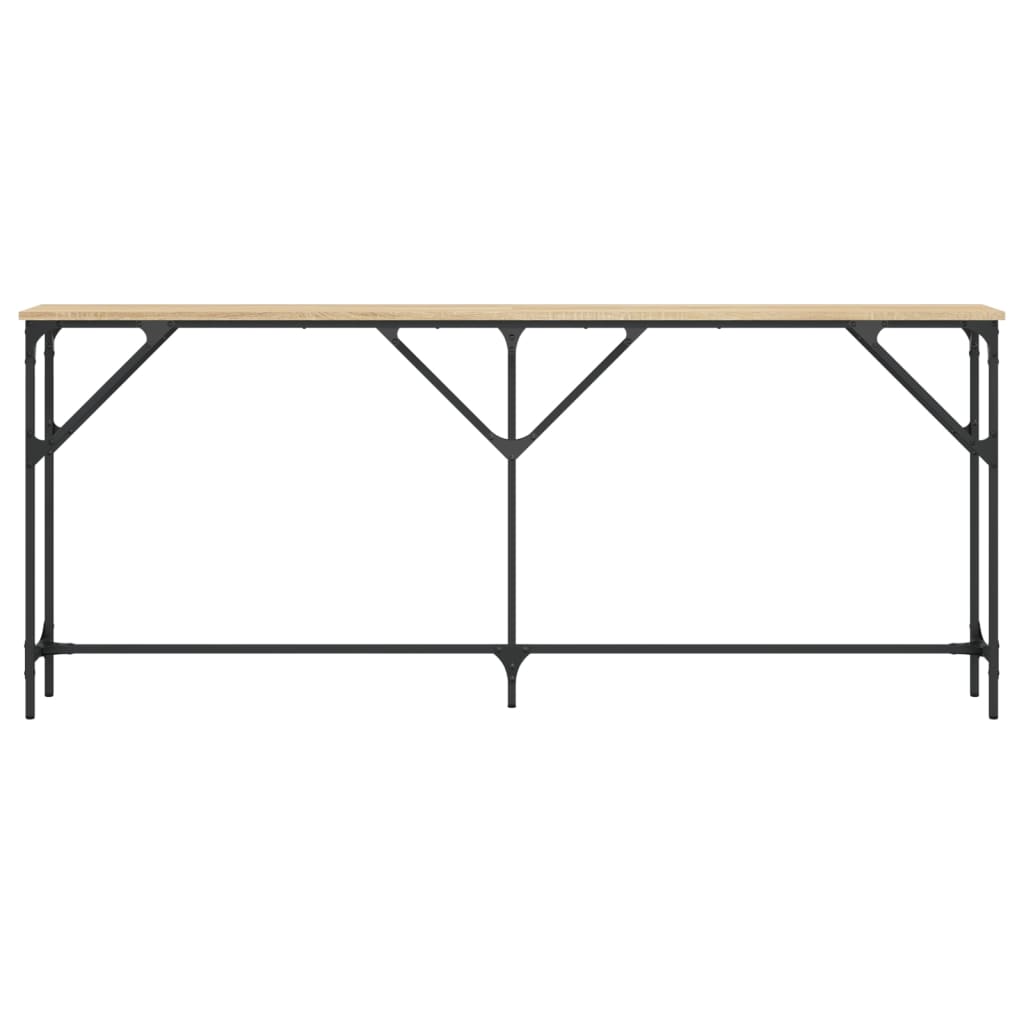 konsolbord 180x23x75 cm konstrueret træ sonoma-eg