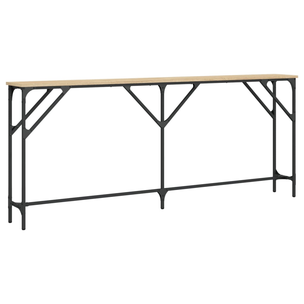 konsolbord 180x23x75 cm konstrueret træ sonoma-eg