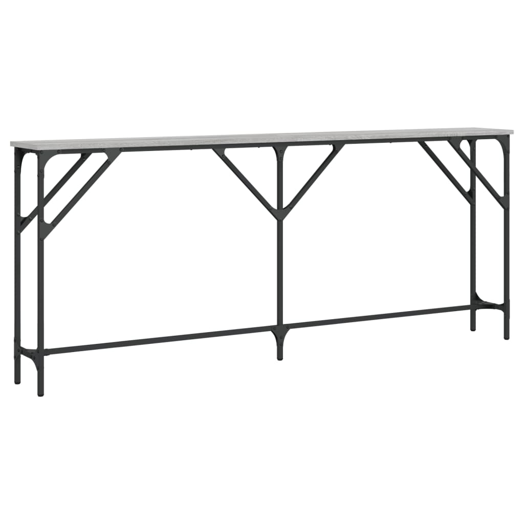 konsolbord 180x23x75 cm konstrueret træ grå sonoma-eg