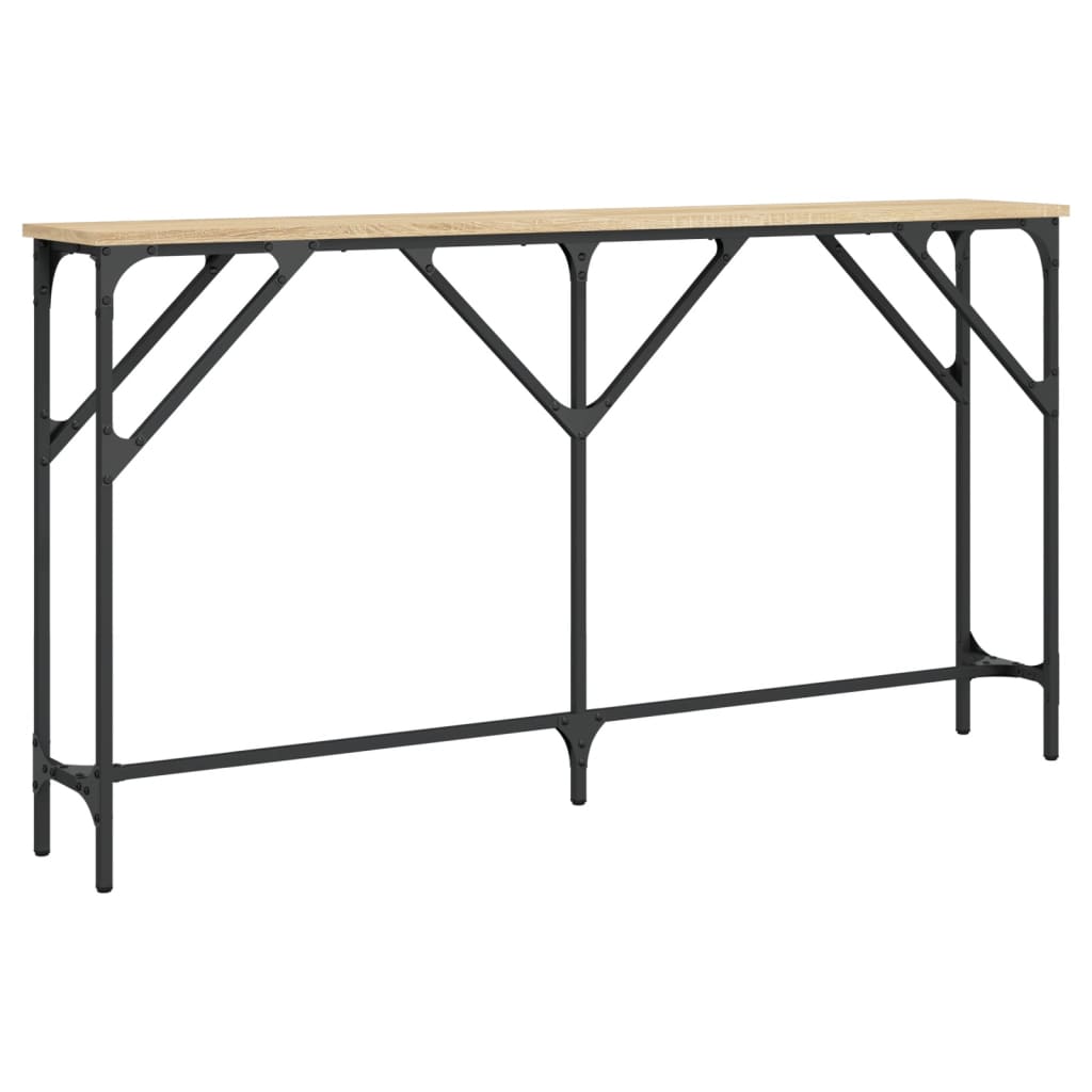 konsolbord 140x23x75 cm konstrueret træ sonoma-eg