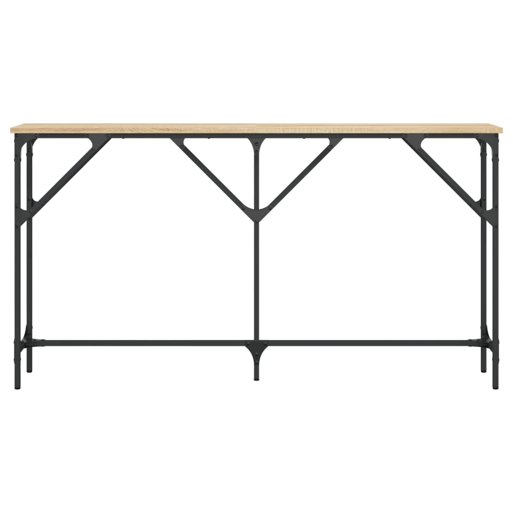 konsolbord 140x23x75 cm konstrueret træ sonoma-eg
