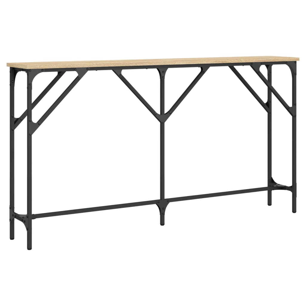 konsolbord 140x23x75 cm konstrueret træ sonoma-eg