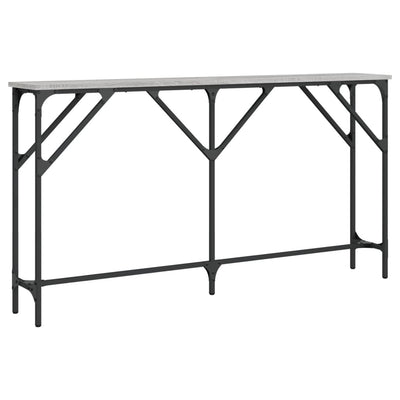 konsolbord 140x23x75 cm konstrueret træ grå sonoma-eg