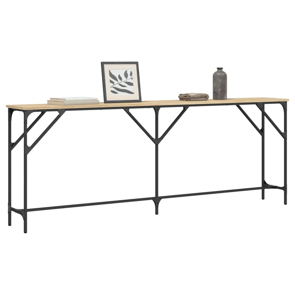 konsolbord 200x29x75 cm konstrueret træ sonoma-eg