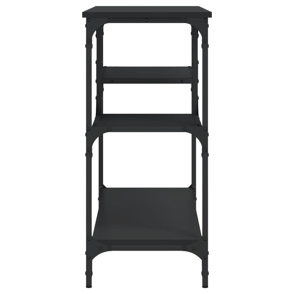 konsolbord med hylder 100x35x75 cm sort