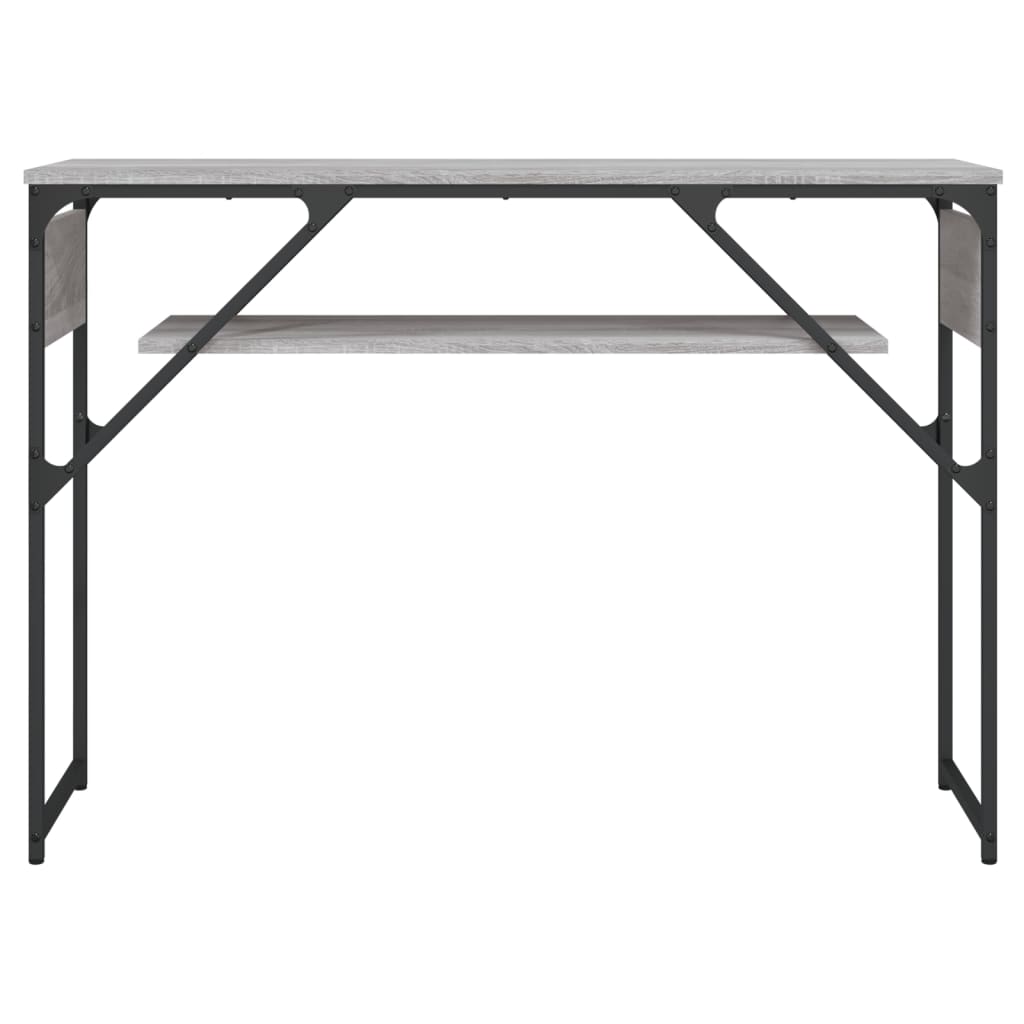 konsolbord med hylde 105x30x75 cm konstrueret træ grå sonoma-eg