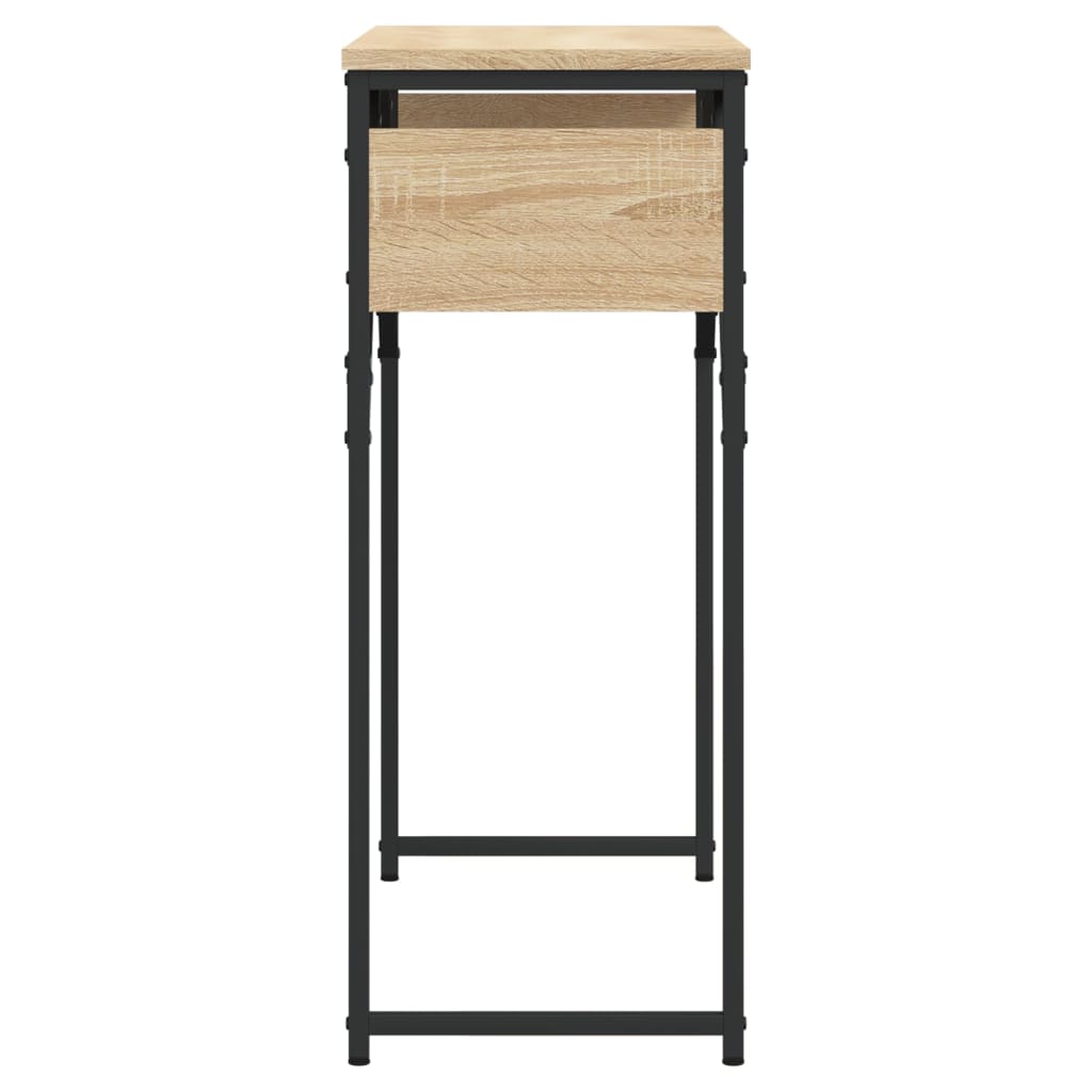 konsolbord med hylde 75x30x75 cm konstrueret træ sonoma-eg