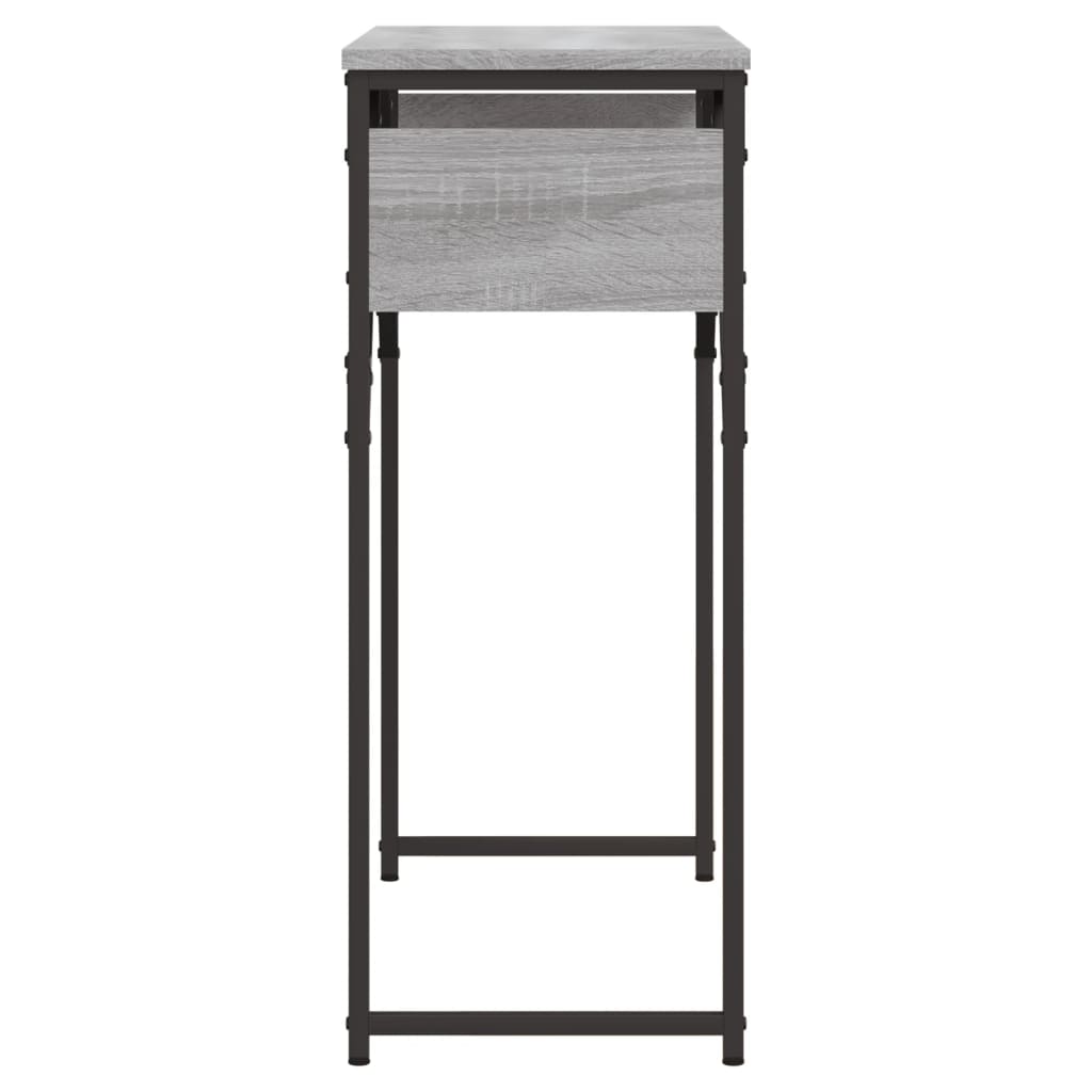 konsolbord med hylde 75x30x75 cm konstrueret træ grå sonoma-eg