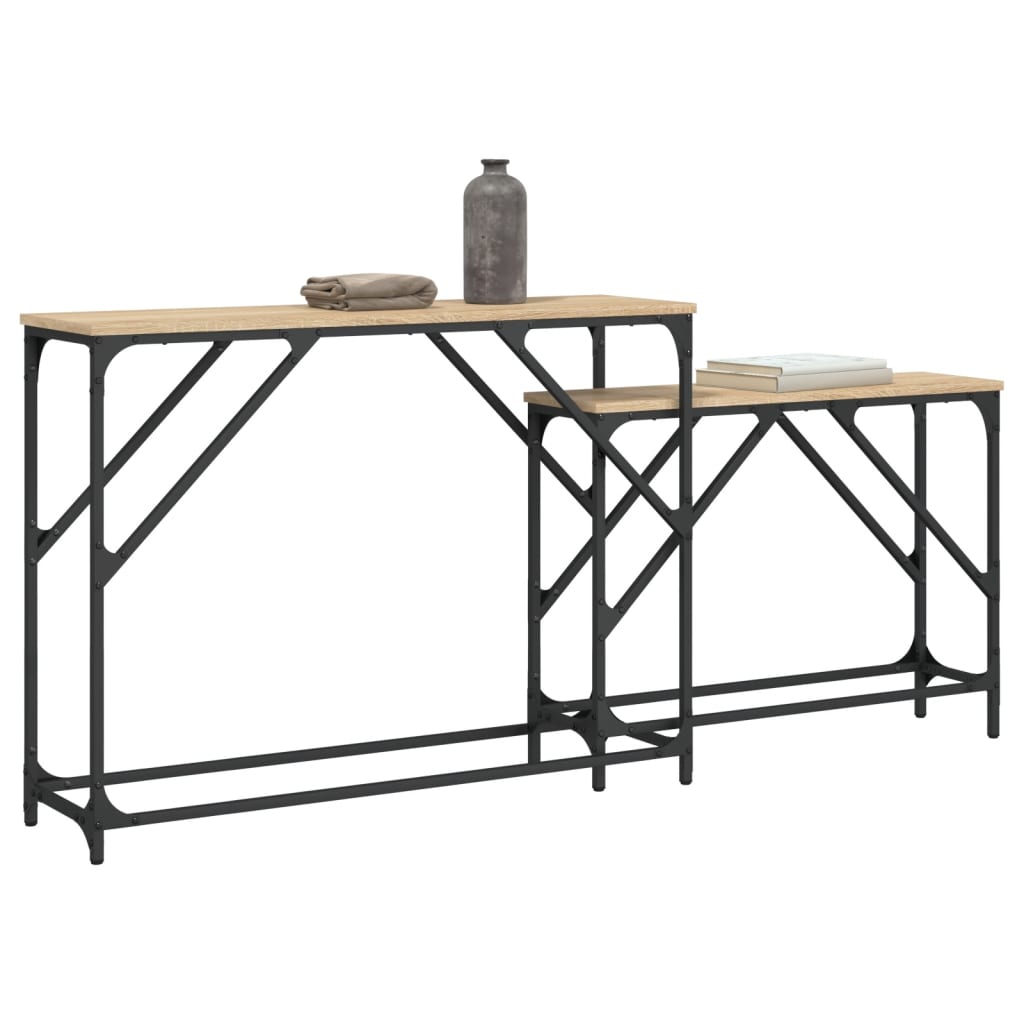 indskudsborde 2 stk. konstrueret træ sonoma-eg