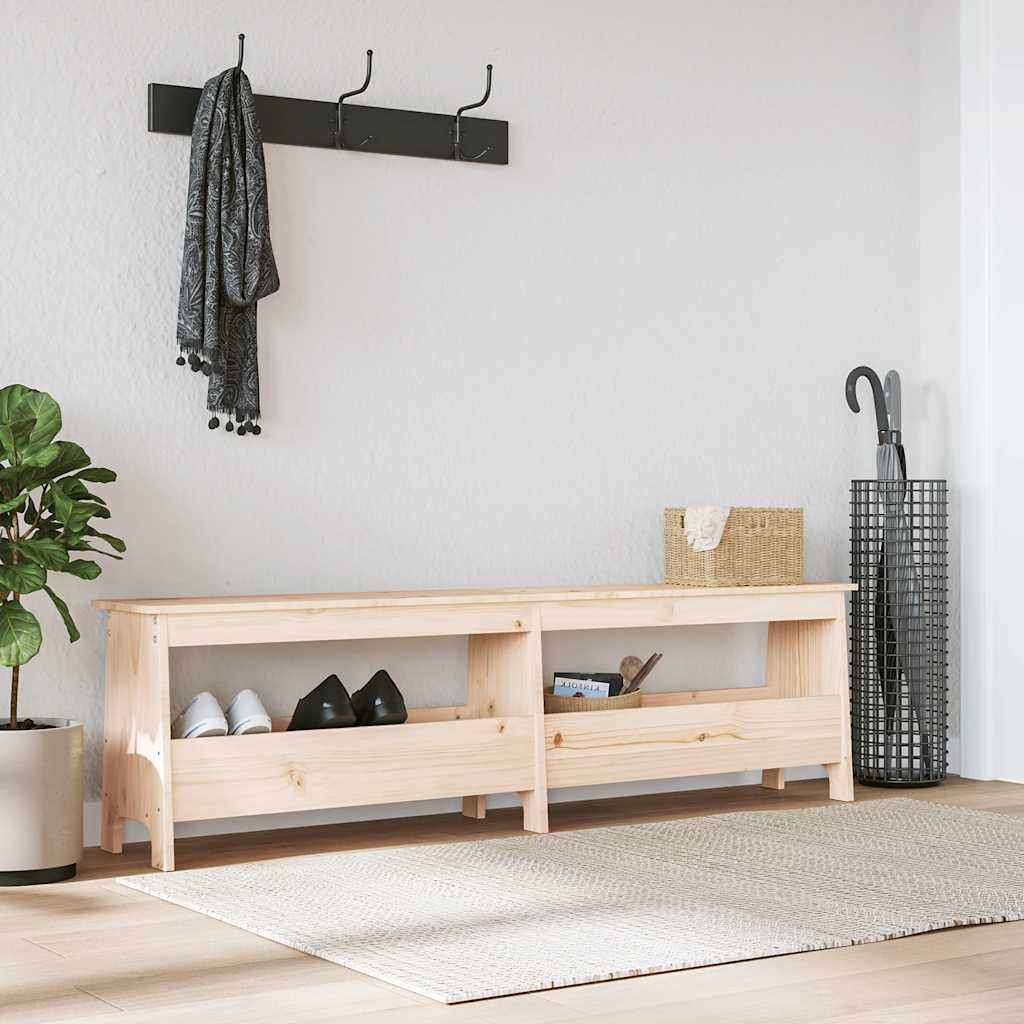 entrébænk 160x28x45 cm massivt træ fyrretræ