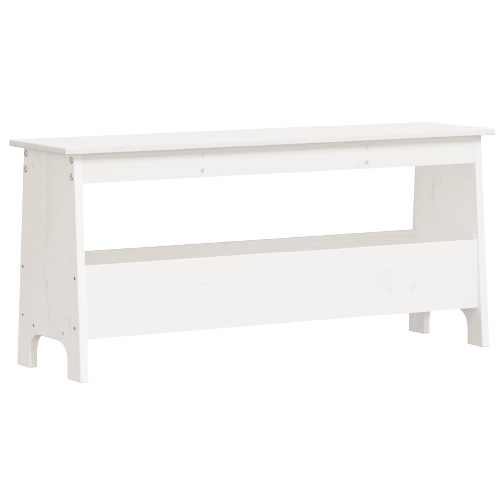 entrébænk hvid 100x28x45 cm massivt træ fyrretræ