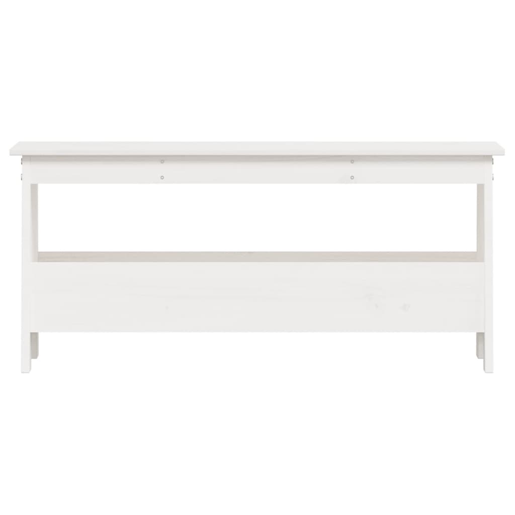entrébænk hvid 100x28x45 cm massivt træ fyrretræ