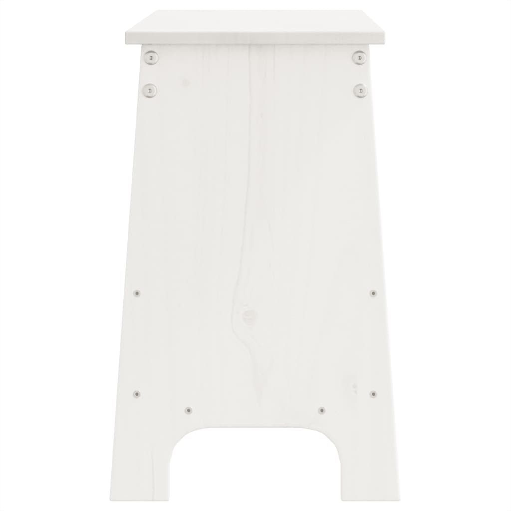 entrébænk hvid 100x28x45 cm massivt træ fyrretræ