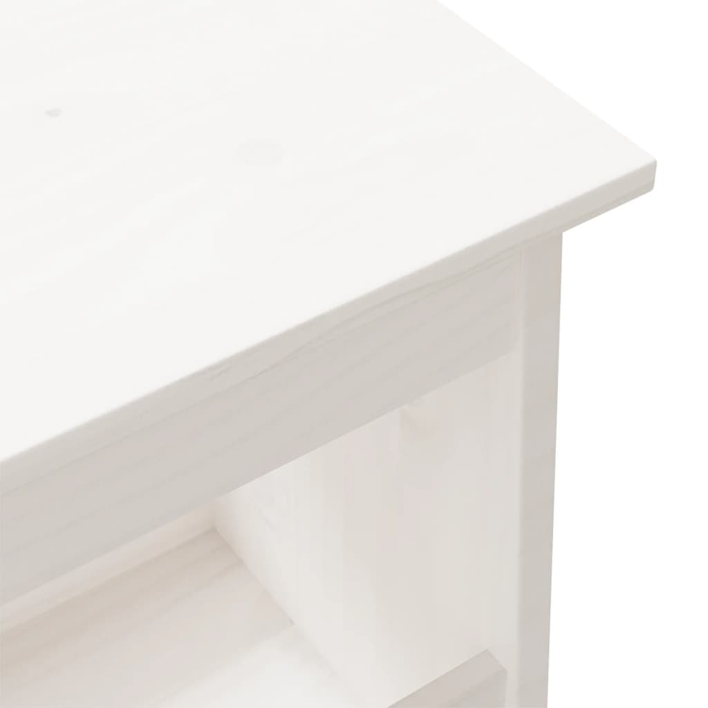 entrébænk hvid 100x28x45 cm massivt træ fyrretræ